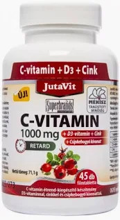 JUTAVIT C-VITAMIN 1000 MG+D3+CSIPKEBOGYÓ KIVONATTAL 45 DB